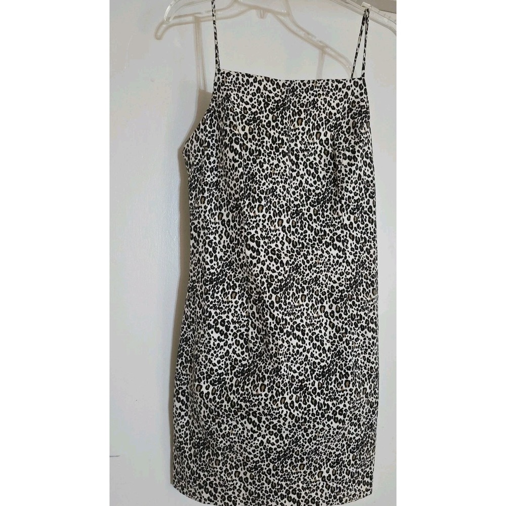 Sz 11 Vintage Y2K 90's Leopard‎ Cheetah Print Shift Dress Coquette Soft Grunge